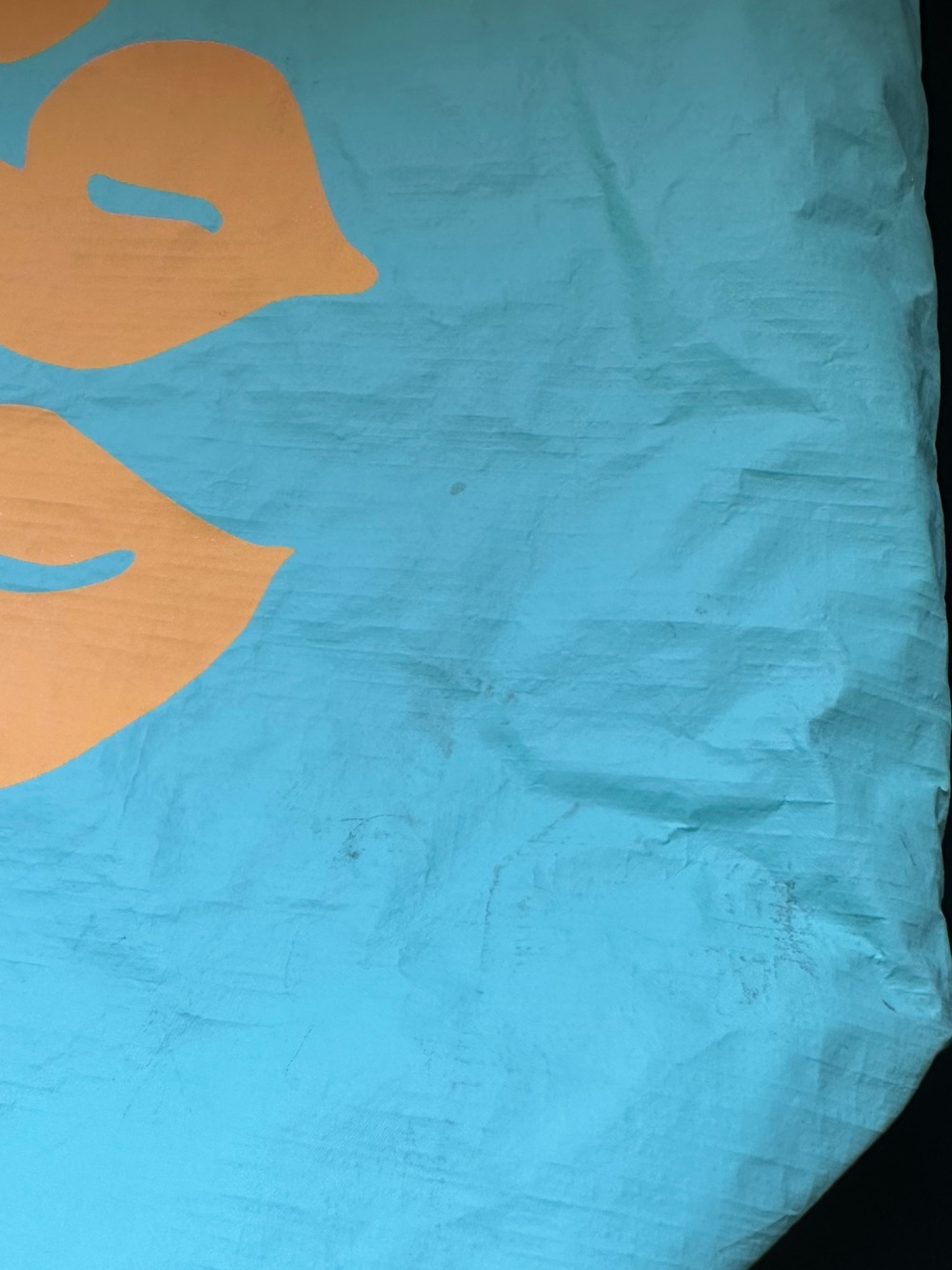 ALOHA Collection Turquoise Tote with Orange Floral Motif - Picture 2 of 13